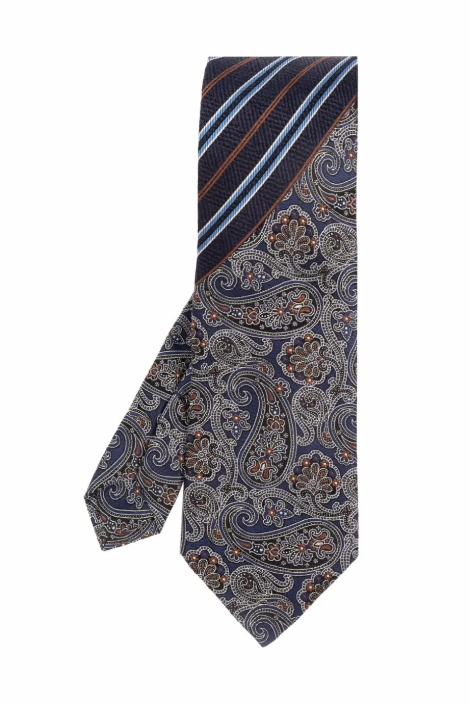 Etro GRANATOWY Wzorzysty krawat