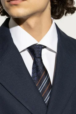 Etro GRANATOWY Wzorzysty krawat