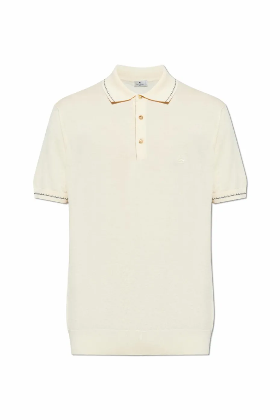 Etro kremowy Polo z wyszytym logo