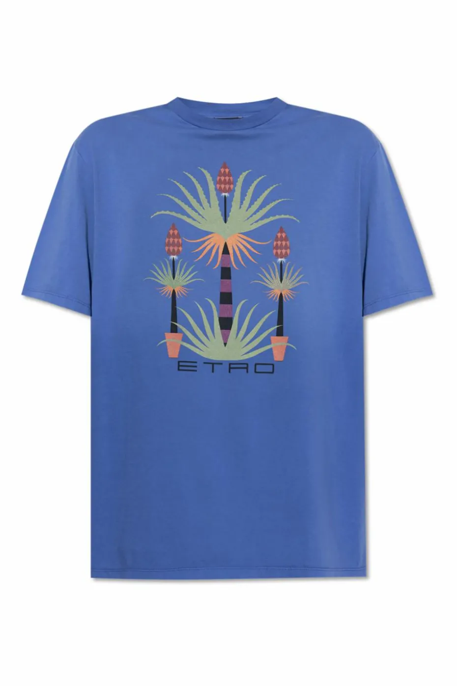 Etro NIEBIESKI T-shirt z kolorowym nadrukiem