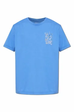 Etro NIEBIESKI T-shirt z kolorowym nadrukiem