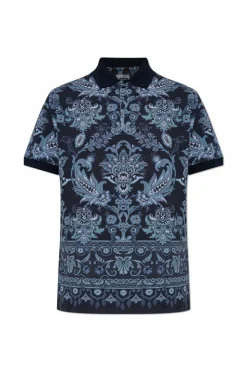 Etro NIEBIESKI Wzorzyste polo