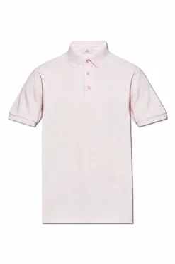 Etro RÓŻOWY Bawełniane polo z logo