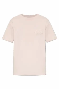 Etro RÓŻOWY Bawełniany t-shirt z wyszytym logo