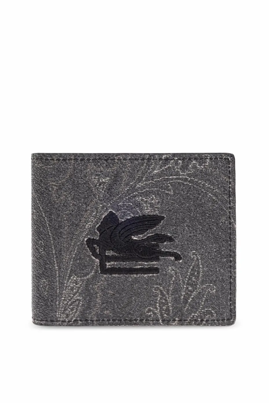 Etro SZARY Portfel z wyszytym logo