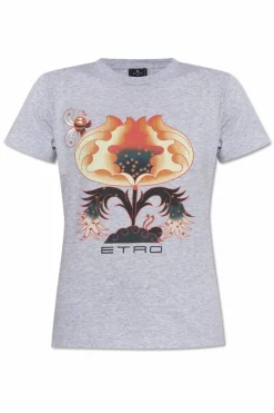 Etro SZARY T-shirt ze wzorem