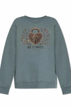 Etro ZIELONY Bluza z kolorowym nadrukiem