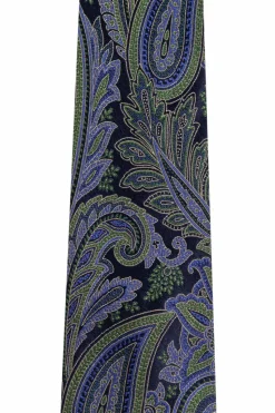 Etro ZIELONY Wzorzysty krawat
