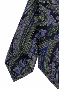 Etro ZIELONY Wzorzysty krawat