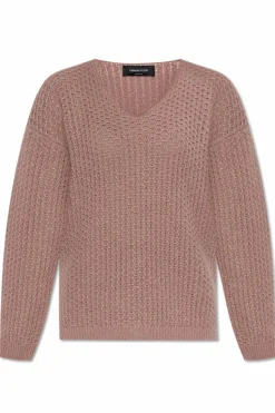 Fabiana Filippi RÓŻOWY Sweter z dekoltem w serek.
