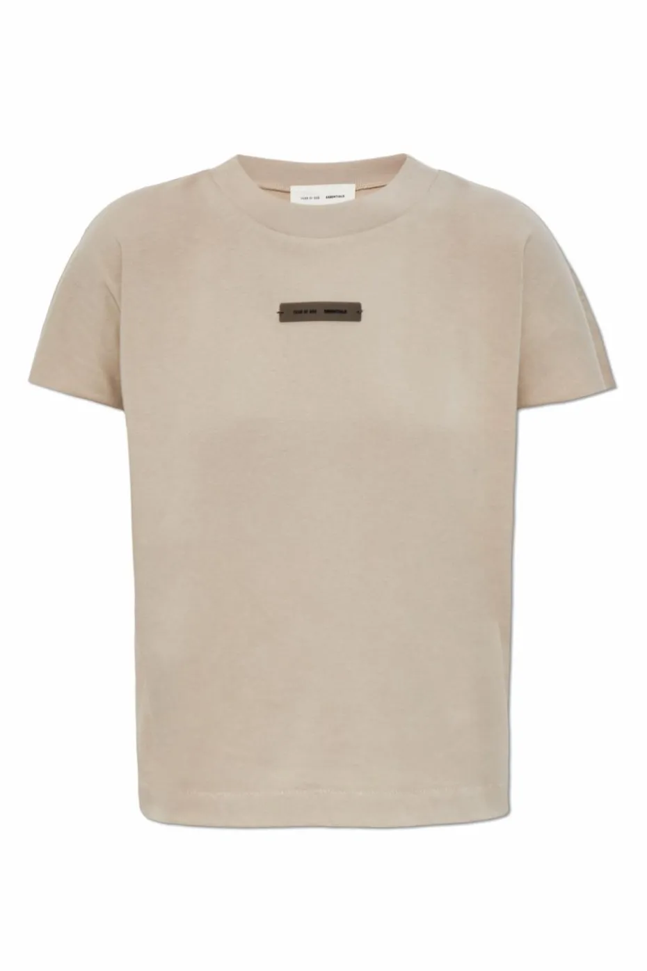 Fear Of God Essentials beżowy T-shirt z logo