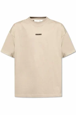 Fear Of God Essentials beżowy T-shirt z logo