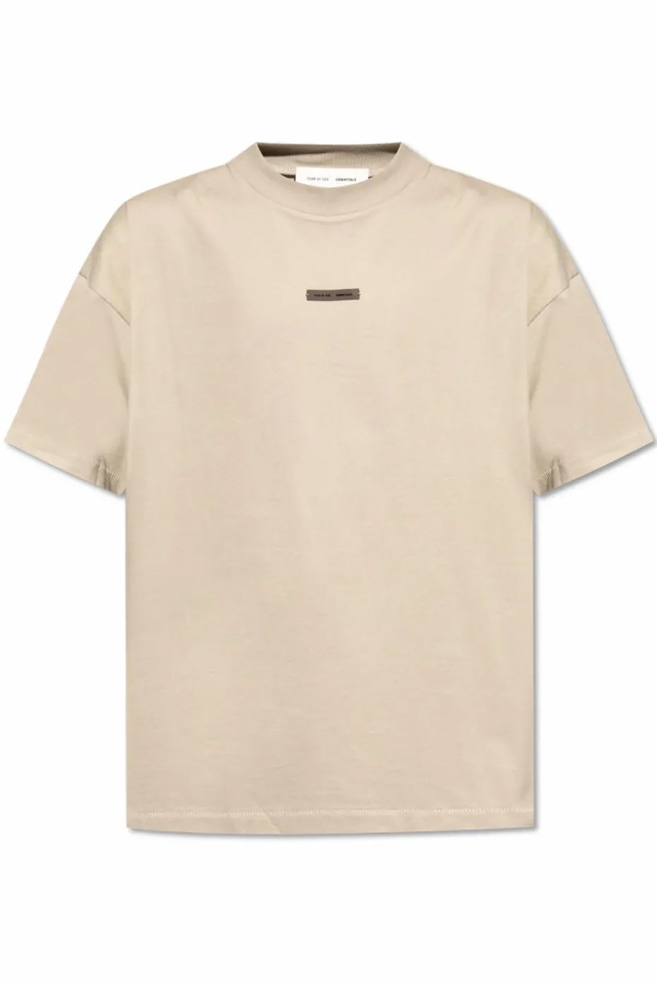 Fear Of God Essentials beżowy T-shirt z logo
