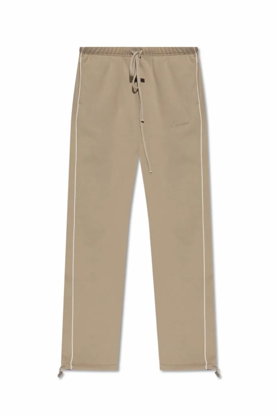 Fear Of God Essentials beżowy Dresowe spodnie z lampasami
