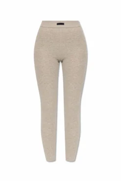 Fear Of God Essentials beżowy Dzianinowe legginsy