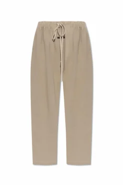 Fear Of God Essentials beżowy Bawełniane spodnie