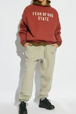 Fear Of God Essentials CZERWONY Bluza z logo
