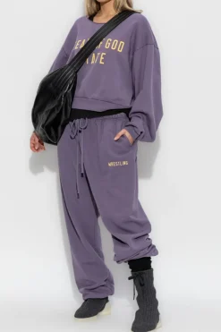 Fear Of God Essentials FIOLETOWY Spodnie dresowe