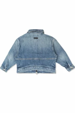 Fear Of God Essentials Kids NIEBIESKI Jeansowa kurtka