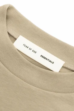 Fear Of God Essentials Kids beżowy T-shirt z logo