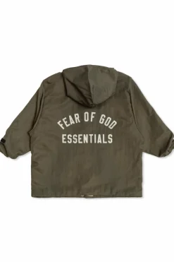 Fear Of God Essentials Kids ZIELONY Kurtka z logo