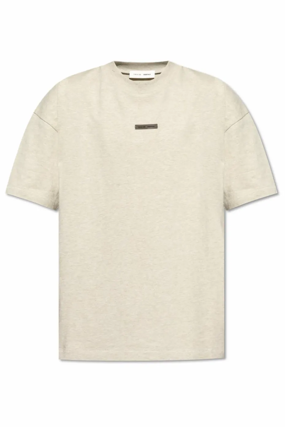 Fear Of God Essentials kremowy T-shirt z logo