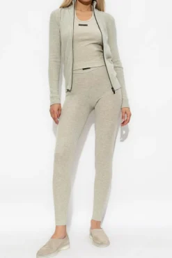 Fear Of God Essentials SZARY Dzianinowe legginsy
