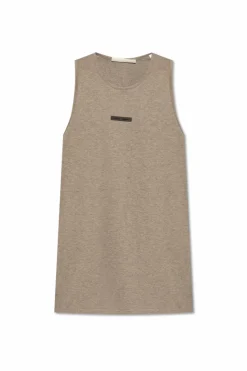 Fear Of God Essentials SZARY T-shirt z logo