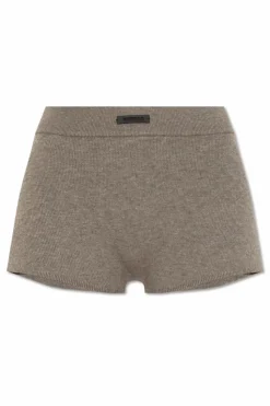 Fear Of God Essentials SZARY Dzianinowe szorty z logo