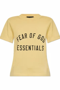 Fear Of God Essentials ŻÓŁTY T-shirt z nadrukiem