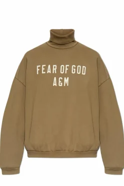 Fear Of God Essentials ZIELONY Bluza ze stójką