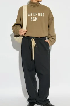 Fear Of God Essentials ZIELONY Bluza ze stójką