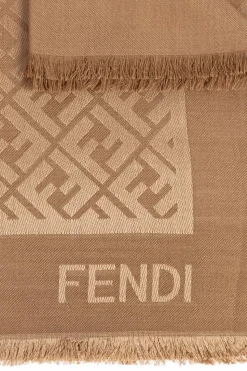 Fendi beżowy Chusta z monogramem