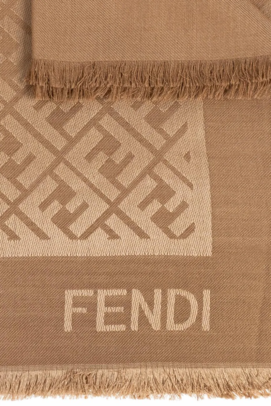 Fendi beżowy Chusta z monogramem