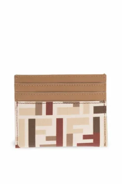 Fendi beżowy Etui na karty z monogramem