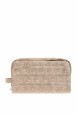 Fendi beżowy Kosmetyczka z monogramem