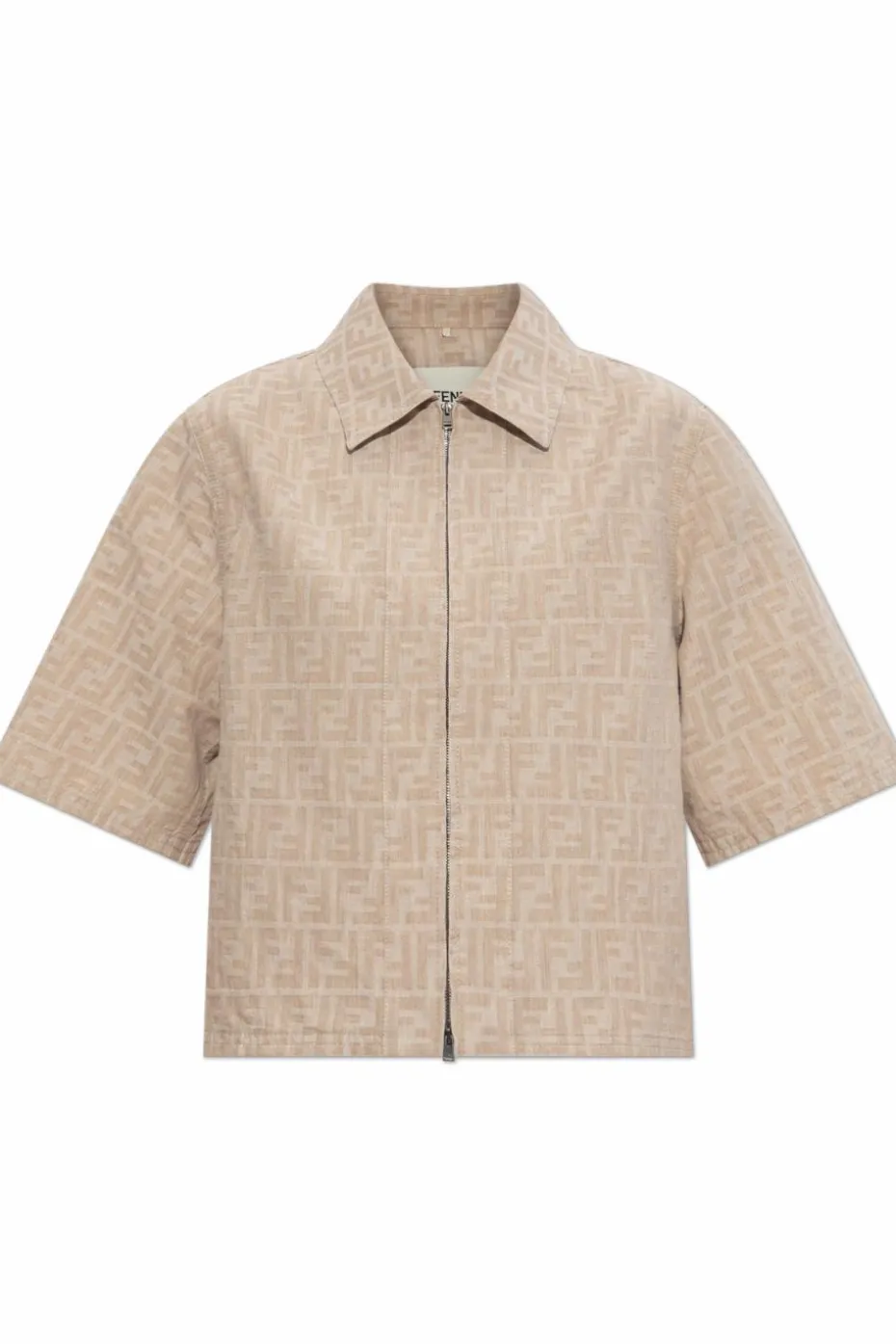 Fendi beżowy Koszula z monogramem