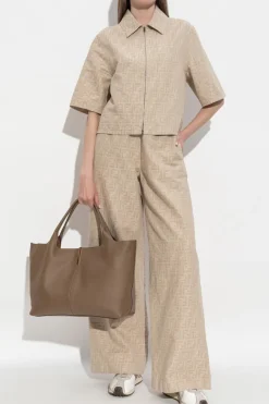 Fendi beżowy Koszula z monogramem