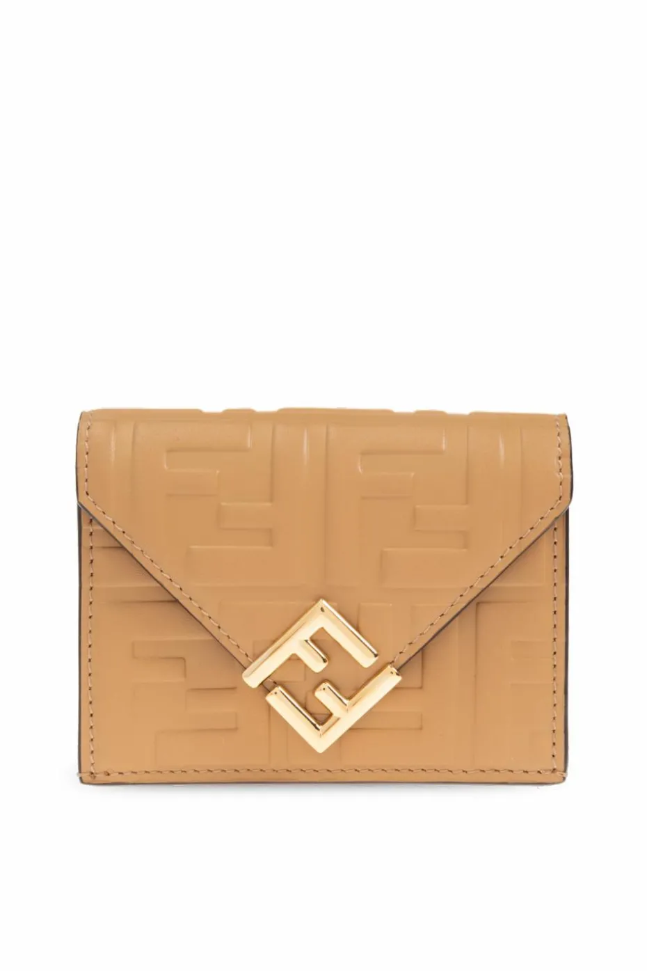 Fendi beżowy Portfel z logo