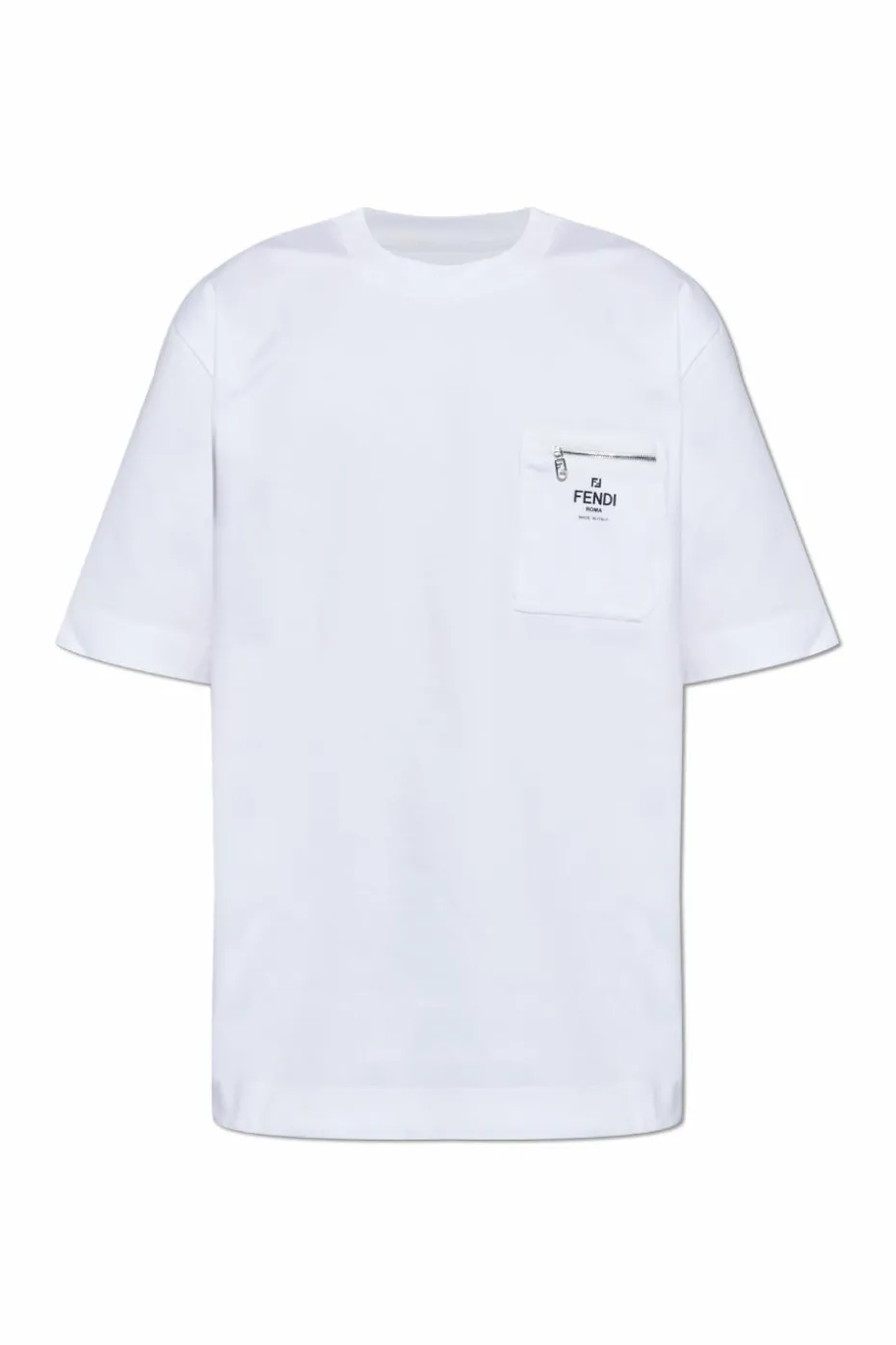 Fendi BIAŁY T-shirt z kieszenią