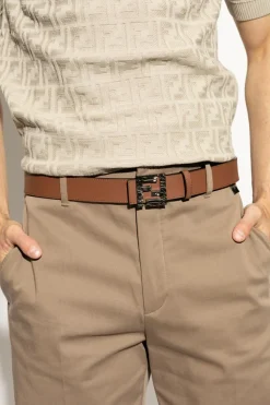 Fendi BRĄZOWY Dwustronny pasek