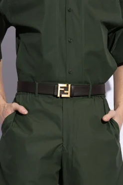Fendi BRĄZOWY Dwustronny pasek