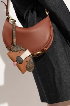 Fendi BRĄZOWY Etui na karty z paskiem na nadgarstek