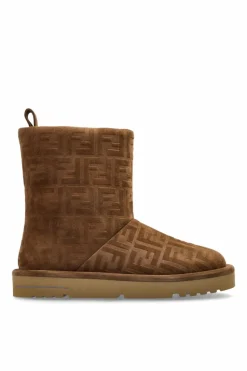 Fendi BRĄZOWY Śniegowce z monogramem