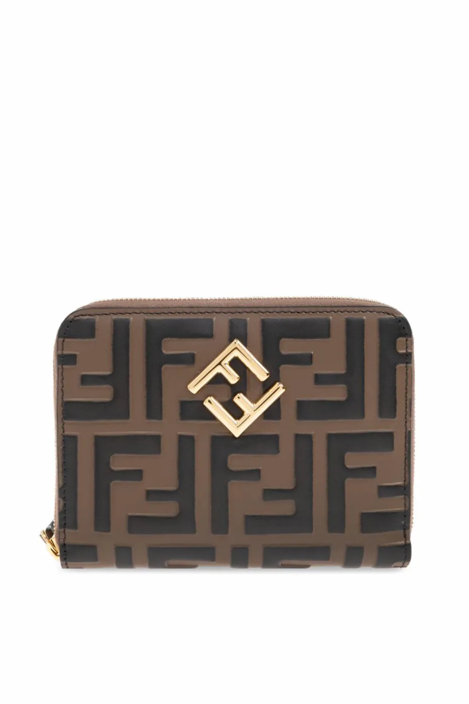 Fendi BRĄZOWY Portfel z logo