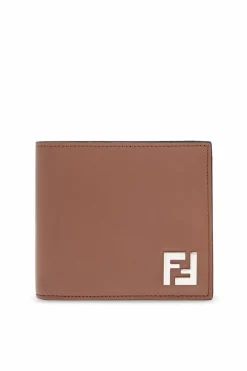 Fendi BRĄZOWY Portfel z logo