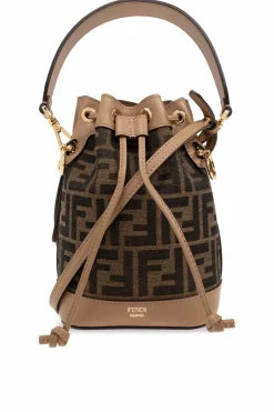Fendi BRĄZOWY Torba na ramię ‘Mon Tresor Small’ typu ‘bucket’