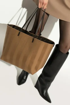Fendi BRĄZOWY Torba `Roll Large` typu `shopper`