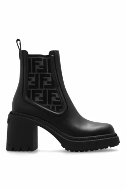 Fendi CZARNY Botki na obcasie `Domino`