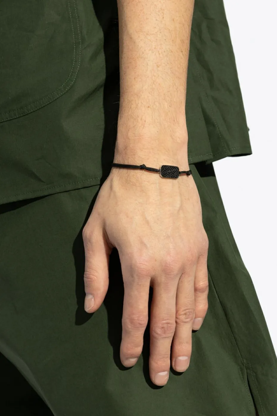 Fendi CZARNY Bransoleta z logo